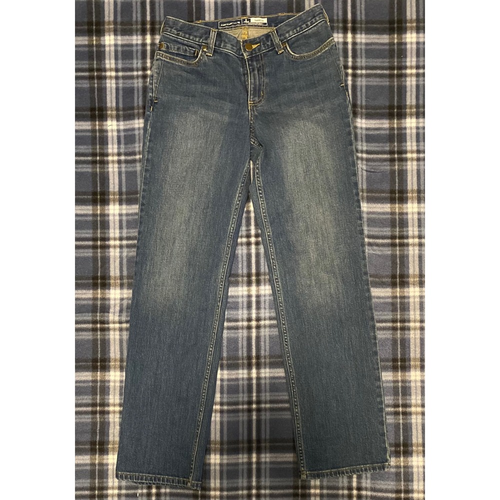 Carhartt Rugged Flex Loose Fit Jeans Womens 2 Regular Medium Wash BD2731-W - Picture 2 of 7